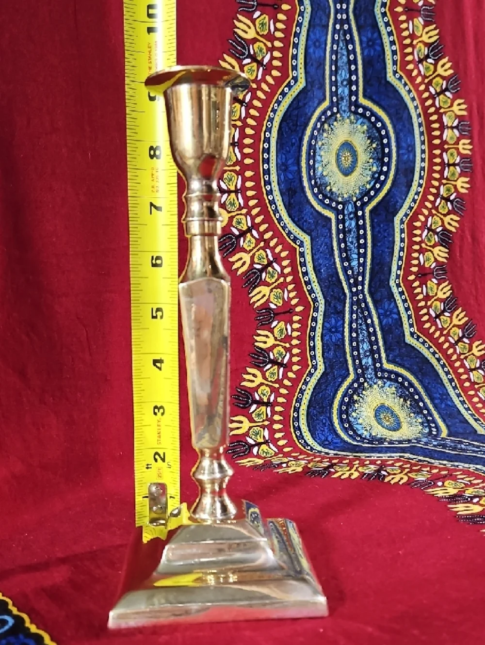 Vintage Brass Taper Candle Holder Mid Century Boho Accent Decor